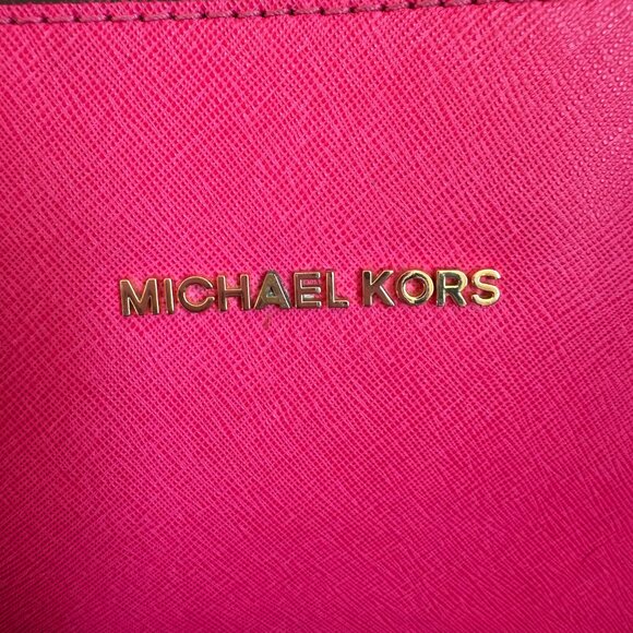 Michael Kors Jet Set Saffiano Leather Large Tote Pink - Picture 10 of 16